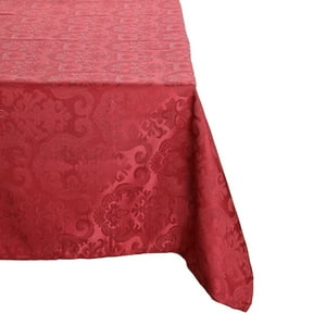 Sueño Blanco - Mantel Rectangular Flor De Lis Burdeo