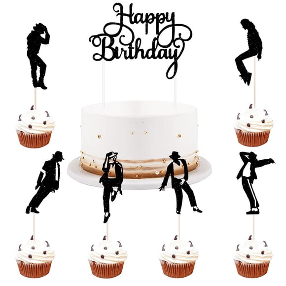 Decoración para Pastel LVEUD Dance King Feliz Cumpleaños 7 piezas