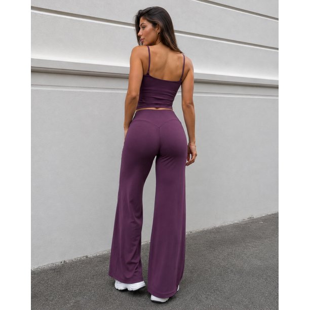 Conjunto Deportivo Para Mujer Top Tirantes Pantalon Palazzo