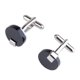 thumbnail image 1 of Gemelos Cuff Link Cufflinks Para Hombres De Acero Inoxidable - Piedra Negra, 1 of 3