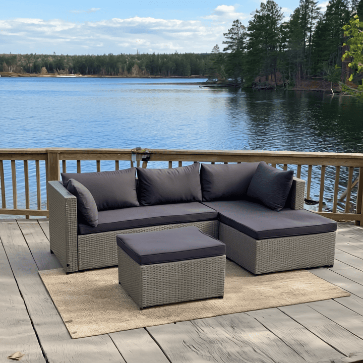 Space Home - Juego De Jardin Terraza Sofa De 2 Piezas Comodo Y Resistente