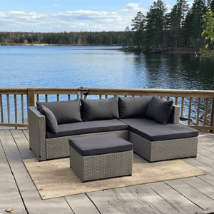 Space Home - Juego De Jardin Terraza Sofa De 2 Piezas Comodo Y Resistente