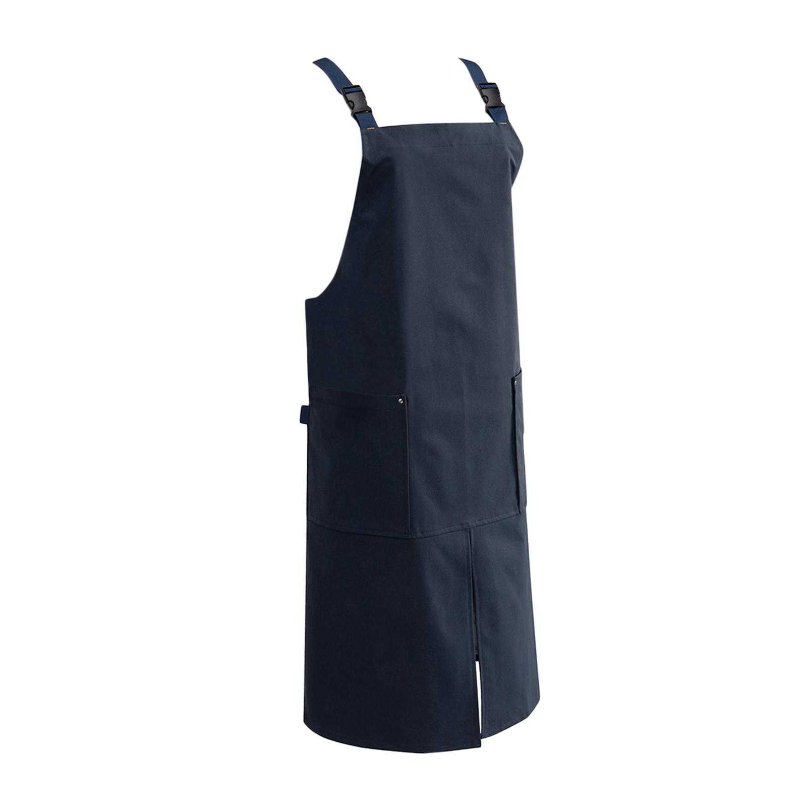Magideal - Delantal De Cocina, Delantal Con Pechera Alta, Ropa De Trabajo Para Restaurante Y Café, Delantal De Bolsillo Para Chef, Para Jardinería, Elaboración , Azul