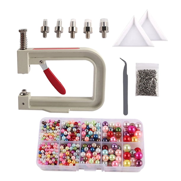 manual Perla Setter Herramienta Punzonadora de perlas Máquina de ajuste hecha a mano de perlas Máquina de ajuste de perlas para artesanía de Multicolor