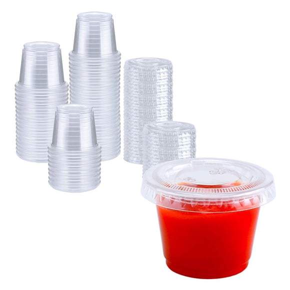 Jello Shot Cups TashiBox 200 juegos de 30 ml con tapas desechables