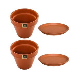 Pottery - Set De 2 Maceta Kony 19Cm Terracota Y Sus Platos