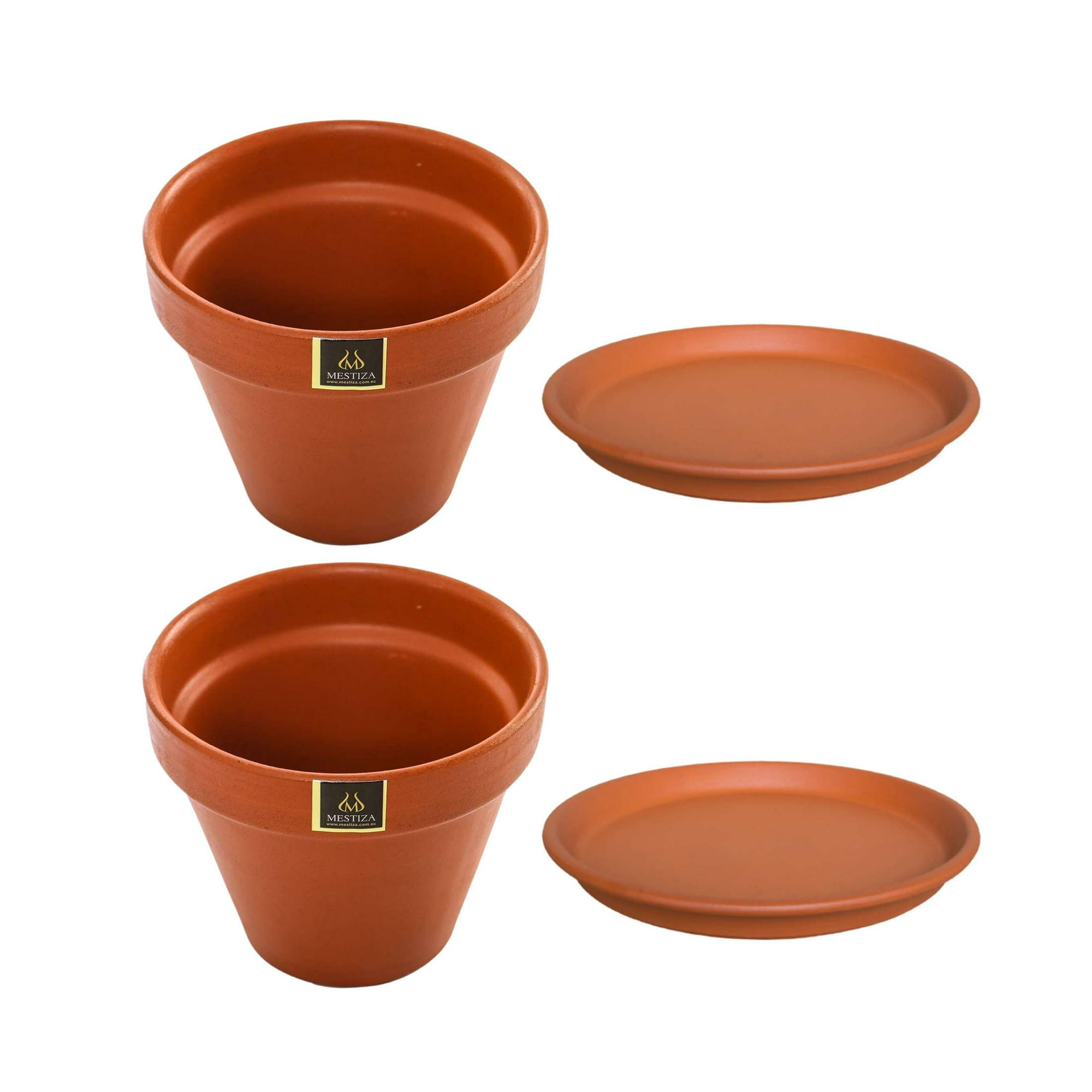 Pottery - Set De 2 Maceta Kony 19cm Terracota Y Sus Platos