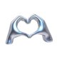thumbnail image 3 of Estatua De Gesto De Mano, Artesanía, Escultura De Mano De Corazón Para Repisa, Escritorio, Dormitorio, Plata, 3 of 5