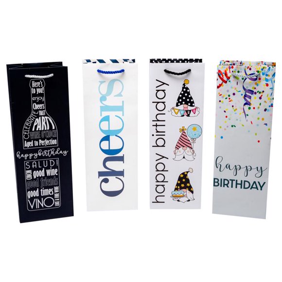Bolsa de regalo para vino Blueoco BarY3, surtida (paquete de 12)