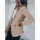 thumbnail image 3 of Blazer Cicy Bell para mujer, casual, con frente abierto, manga larga, color caqui, 3 of 6