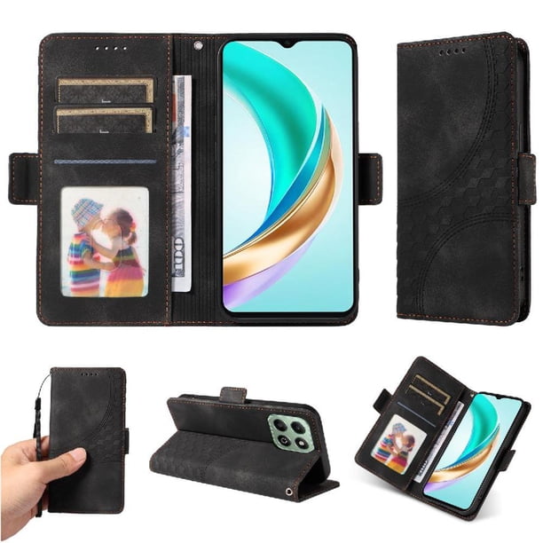 Carcasa FOXDOCK Honor X6C 4G de cuero PU, diseño acolchado clásico, protección contra caídas y rayones