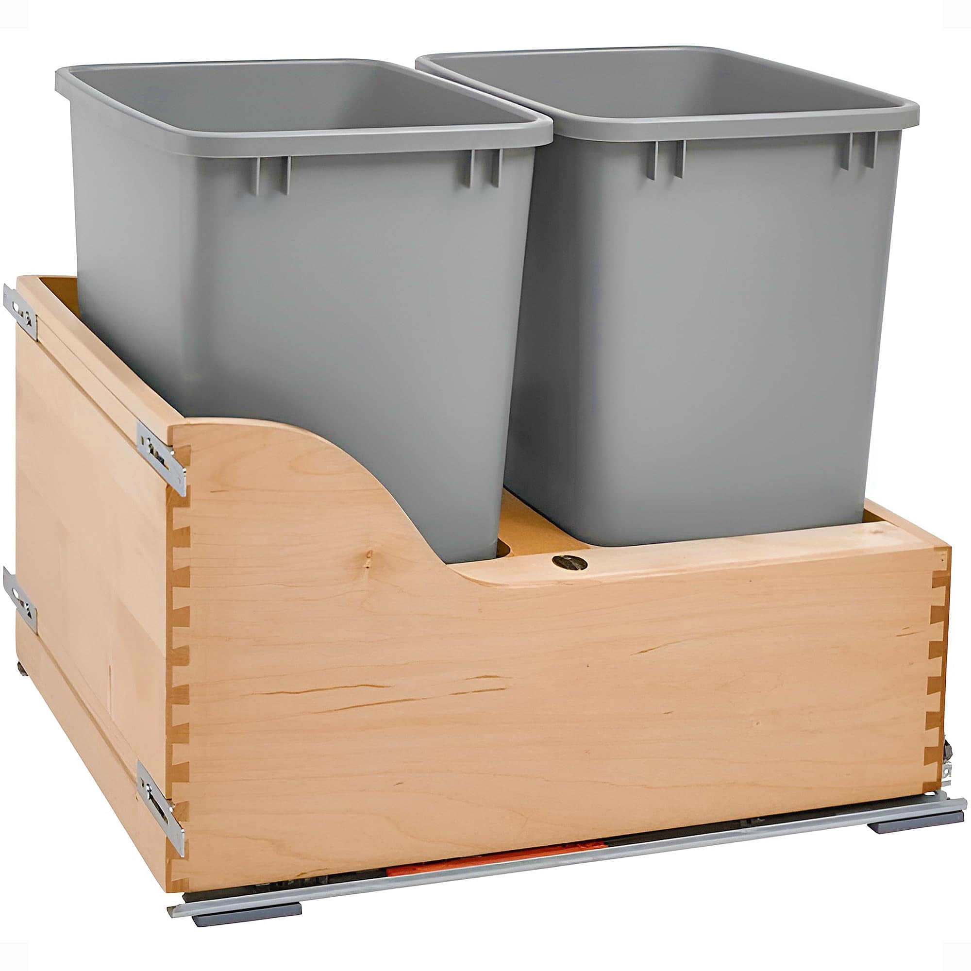 Contenedor De Basura Rev-a-shelf De Madera Con Doble Apertura, 35 L, Para 21 Pulgadas