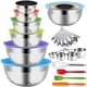 thumbnail image 1 of Juego de bowls para mezclar WEPSEN de acero inoxidable, 23 piezas, con tapas y tazas medidoras, 1 of 7