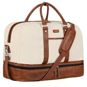 Bolsa De Viaje De Lona Ibfun Weekender Bag Con Compartimento Para Zapatos