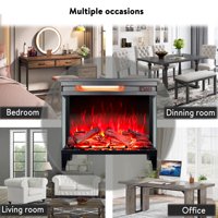 M&Ms - 24 Inch Three Sided Glass Electric Fireplace With Feet