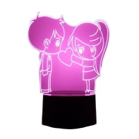 Lelumania - Lampara Ilusion 3D Pareja De Enamorados De 7 Colores, Base Touch