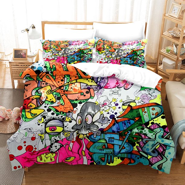 3D Printed Hip-hop Style Bedding Set Pillowcase Duvet Cover 3Pcs Double Twin Full Queen King Adult Boys Bedclothes Quilt Cover