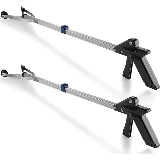 Herramienta Alcanzador y Pinza MEDca, Pack de 2, Ayuda para Alcanzar Objetos, Aluminio y Plástico - Negro