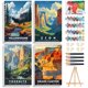 thumbnail image 1 of Kit de pintura por números Offito pack de 4 (20 × 25 cm) con caballete, 1 of 9