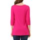 thumbnail image 3 of INSPIRE CHIC Blusas para Mujer Cuello Redondo Manga 3/4 Decoración de Botones Dobladillo Irregular Estilo Casual Blusa S Rosa Fucsia, 3 of 6