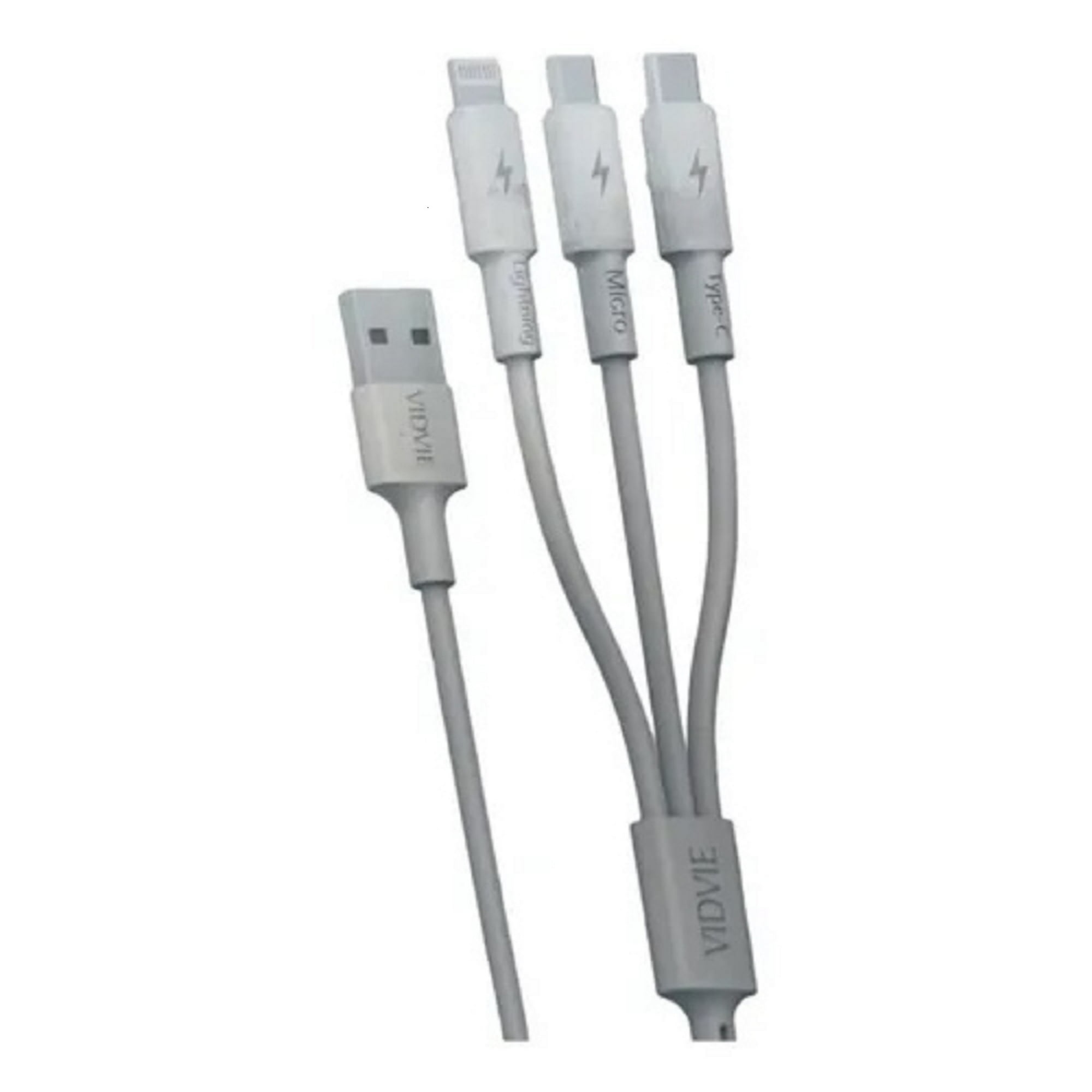 Vidvie - Cable Usb 3 En 1 Carga Múltiple Tipo-c Micro Lightning