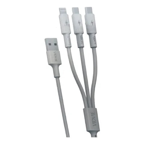 Vidvie - Cable Usb 3 En 1 Carga Múltiple Tipo-C Micro Lightning