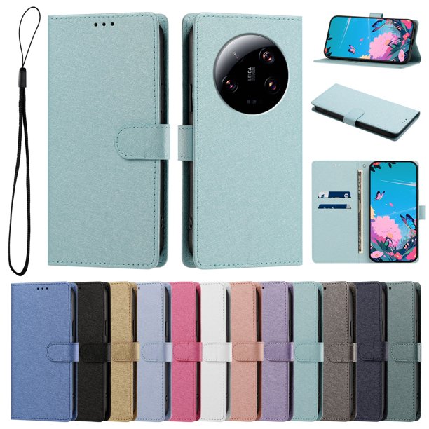 Cartera para Xiaomi 13 Ultra con Soporte y Correa, Verde Menta