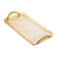 thumbnail image 4 of Bandeja Rectangular Para Servir, Organizador De Tocador De Baño, Mesita De Noche, Borde Dorado ámbar, 4 of 5