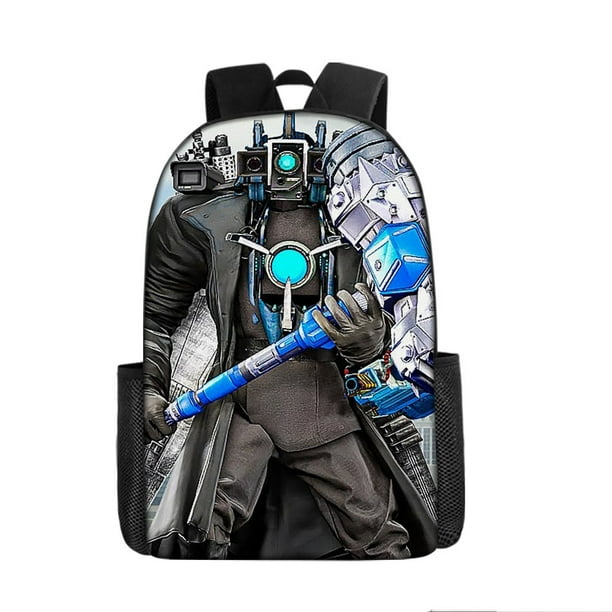 3PC-SET Skibidi Toilet Toilet Backpack Student Schoolbag Children's Lunch Bag Pencil Bag Cartoon School Bag Mochila Shoulders
