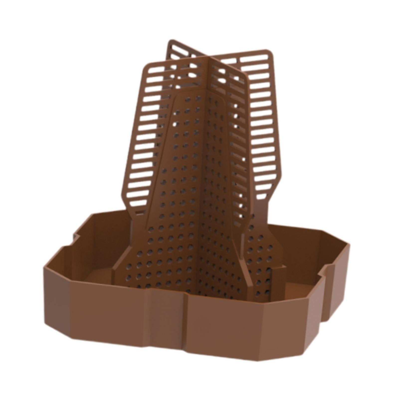 Magideal - Comedero Para Dragón Barbudo, Caja De Alimentación, Accesorio Para Acuario, Bandeja De Alimentación Para Camaleón, Plato De Comida Para Mascota Trepad Marrón