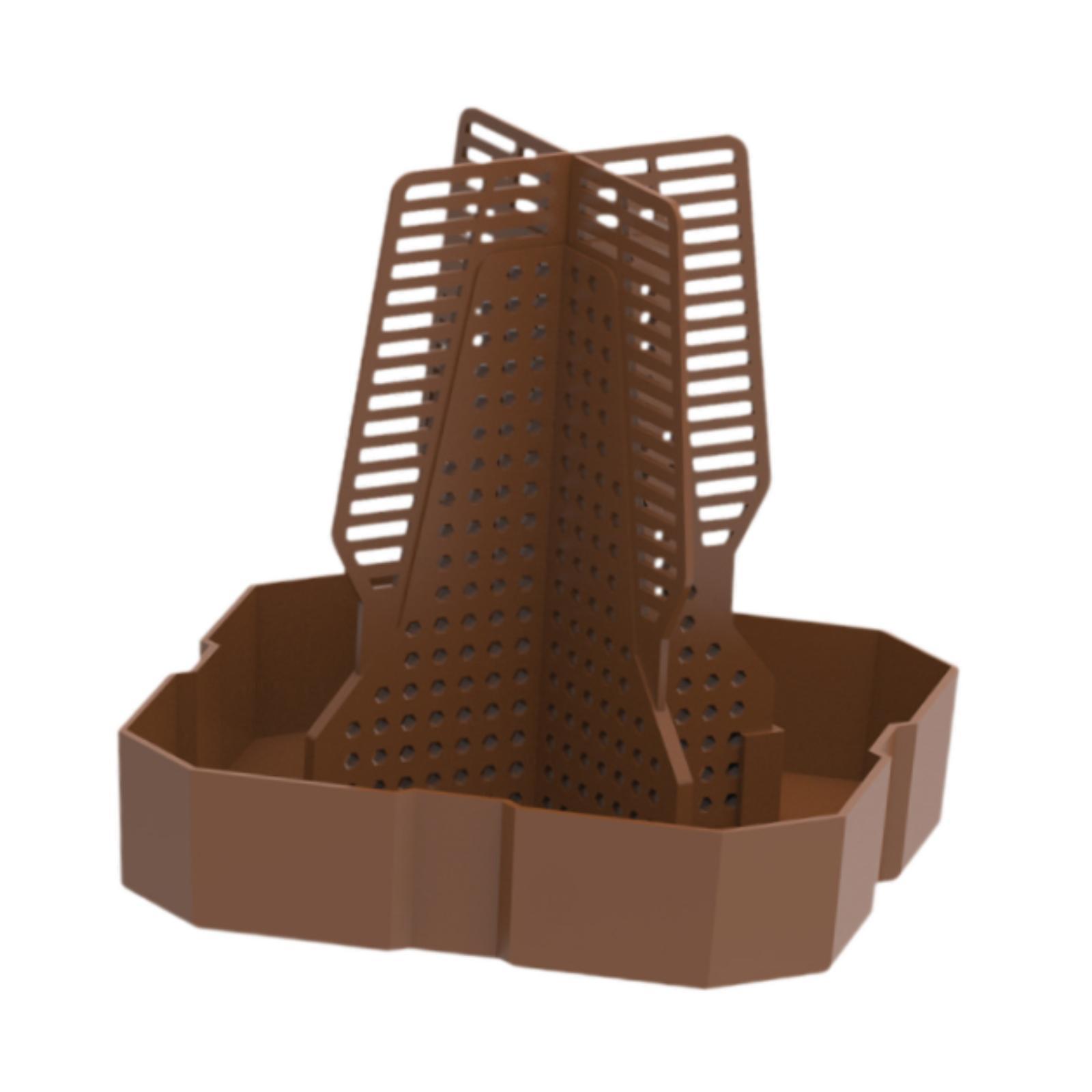 Magideal - Comedero Para Dragón Barbudo, Caja De Alimentación, Accesorio Para Acuario, Bandeja De Alimentación Para Camaleón, Plato De Comida Para Mascota Trepad Marrón