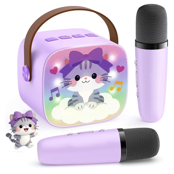 Máquina de karaoke YLL para niños de 4 a 12 años con micrófonos inalámbricos