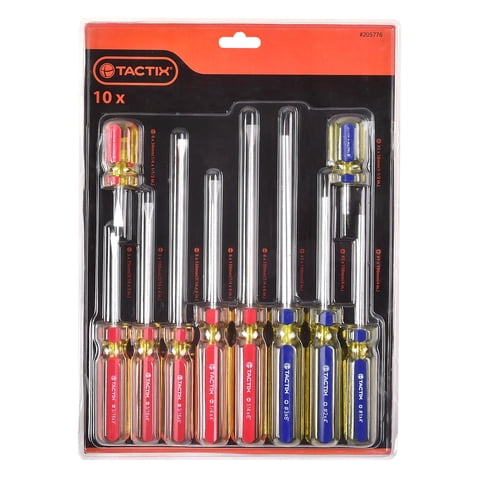 Tactix - Juego De Destornilladores 10 Piezas Tradicional
