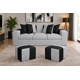 thumbnail image 1 of Sofa + 2 Puff Benjamin Gris negro, 1 of 2