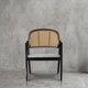 thumbnail image 2 of Sitial Elena Silla de Comedor Madera, Junco y Lino Negro, 2 of 2
