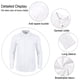 thumbnail image 4 of Camisa casual de manga larga para hombre JEKAOYI, algodón y lino, blanca, 4 of 7