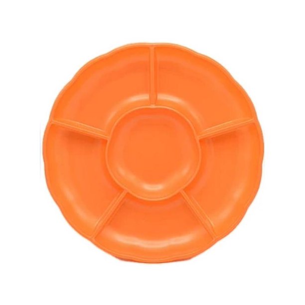 BANDEJA TIPO FLOR 3 PCS 30 CM Naranjo