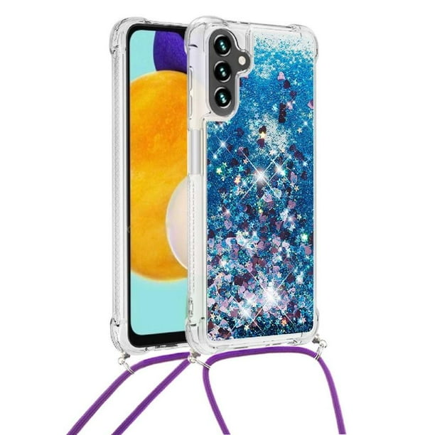 Funda FOXDOCK para Samsung Galaxy A13 5G con Cuerda Ajustable, Brillo Líquido, Protección Antigolpes y Lente – Ideal para Regalo