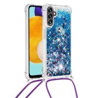 Funda Foxdock Para Samsung Galaxy A13 5G Con Cuerda Ajustable, Brillo Líquido, Protección Antigolpes Y Lente – Ideal Para Regalo