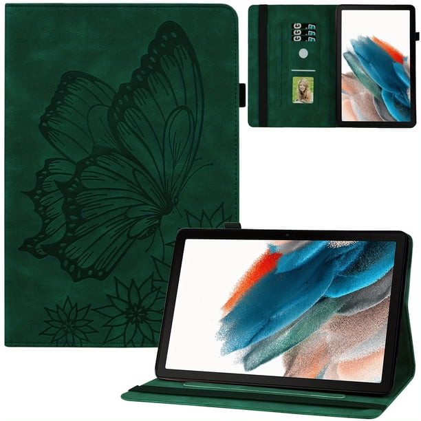 Case For Samsung Galaxy Tab A8 10.5 Inch 2022 SM-X200 X205 X207, Premium PU Leather Card Slots Case, Multiple Viewing Angles Folding Stand Cover