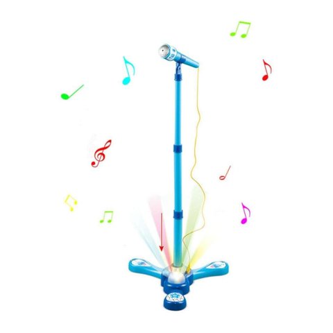 Genérico - Juguete Microfono Pedestal Karaoke Luces Mp3 Azul Infantil