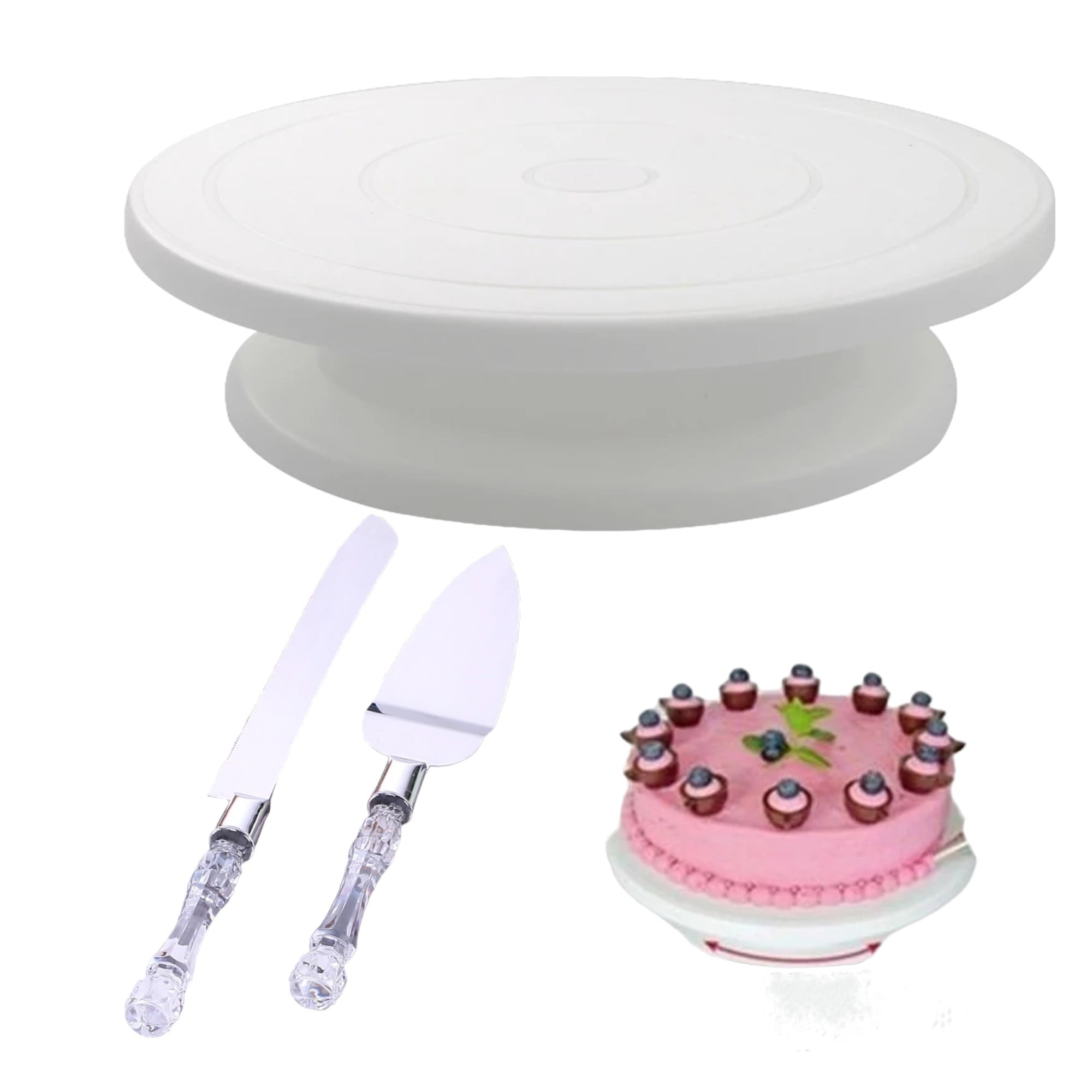 Ventitas Candy Bar - Pack Base Para Torta Giratoria 360° + Set De Cuchillo