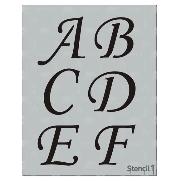 Plantilla de esténcil Stencil1 con fuente Corsiva, letras de 3" en mylar