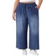 thumbnail image 1 of Agnes Orinda Jeans de Talla Grande para Mujer con Cintura Elástica y Cordón, Pantalones de Mezclilla Casuales de Pierna Ancha Chambray Palazzo con Bolsillos 3X Negro Azul, 1 of 8