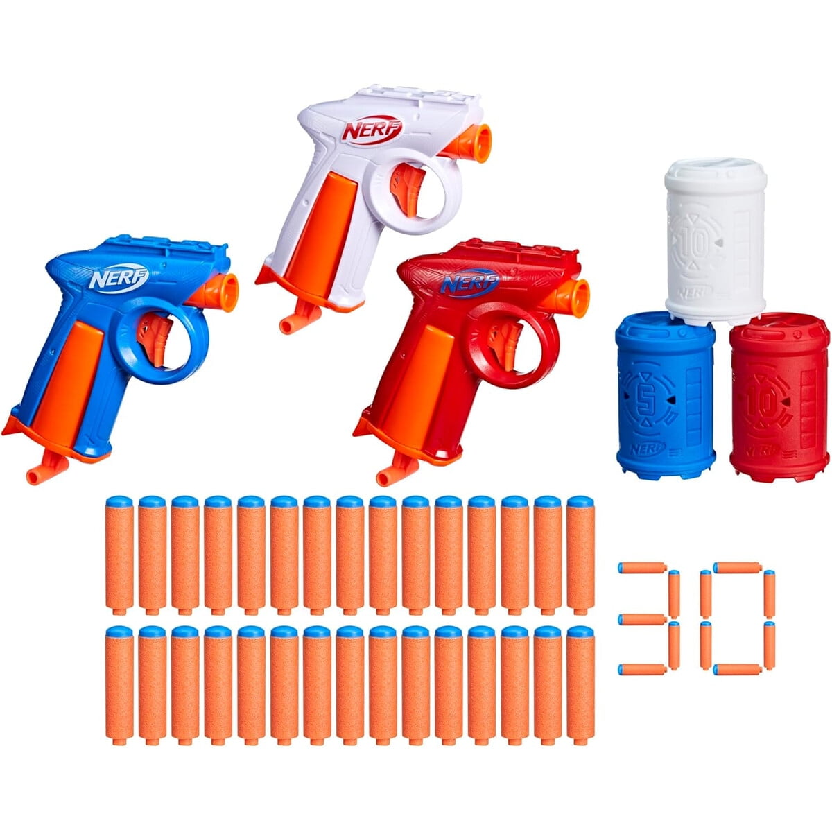 Nerf N Series Triple Pack 3 Flex Blasters 30 Dardos 3 Blancos