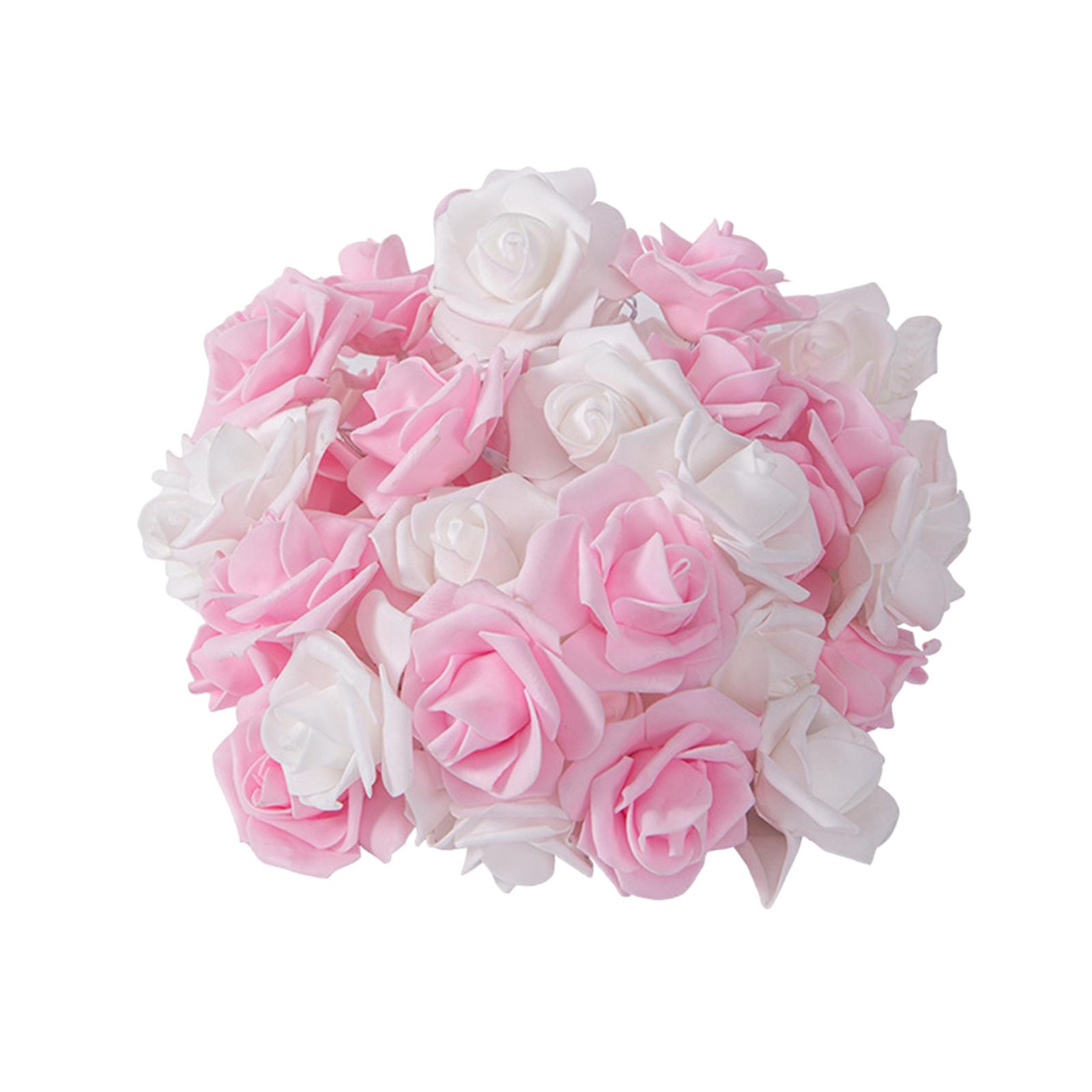 Ioensy - Guirnalda De Luces Led Con Forma De Rosa, 300 Cm, Nolvety, 20 Led, Para Fiesta, Día De La Madre, Festival, Blanco Y Rosa