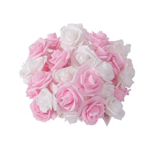 Ioensy - Guirnalda De Luces Led Con Forma De Rosa, 300 Cm, Nolvety, 20 Led, Para Fiesta, Día De La Madre, Festival, Blanco Y Rosa