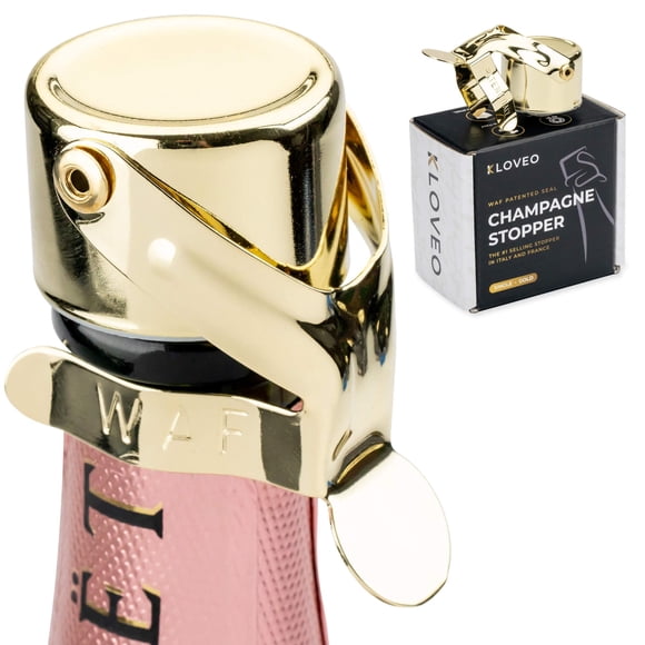 Tapón para champán KLOVEO WAF, de calidad profesional, dorado