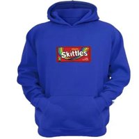 Genérico - Polerón Canguro Skittles Azul Talla M Unisex