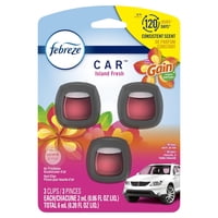 Ambientador Para Coche Febreze Gain Island Fresh, 3 Clips